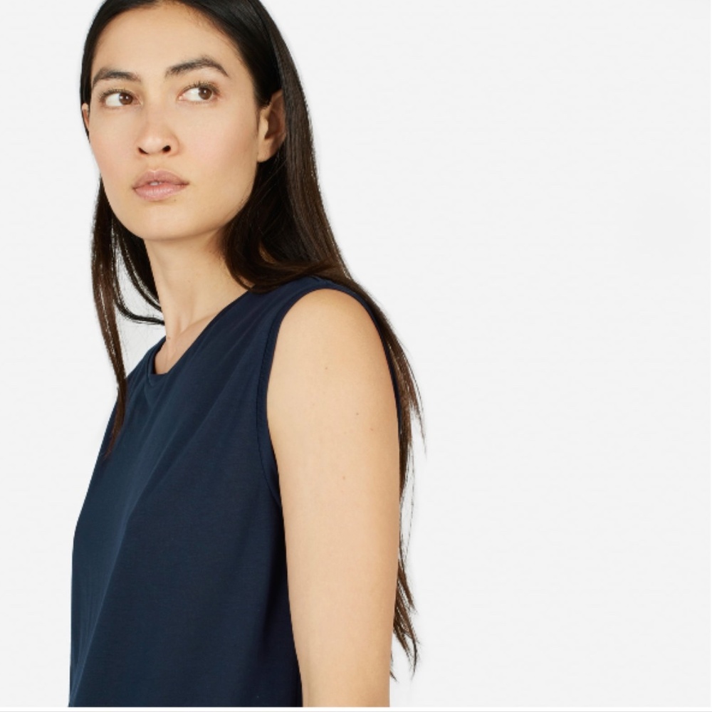 Everlane Luxe Drape Muscle Tank Top Navy Blue XS - Picture 8 of 8